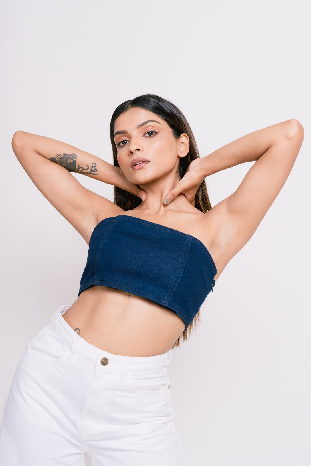 Indigo Bandeau Top