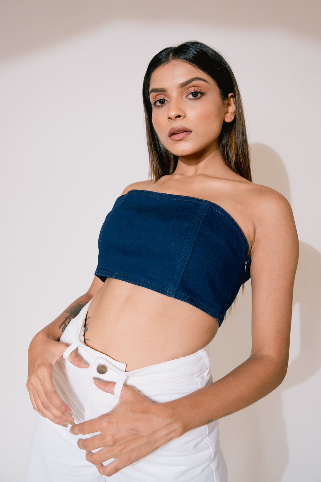 Indigo Bandeau Top