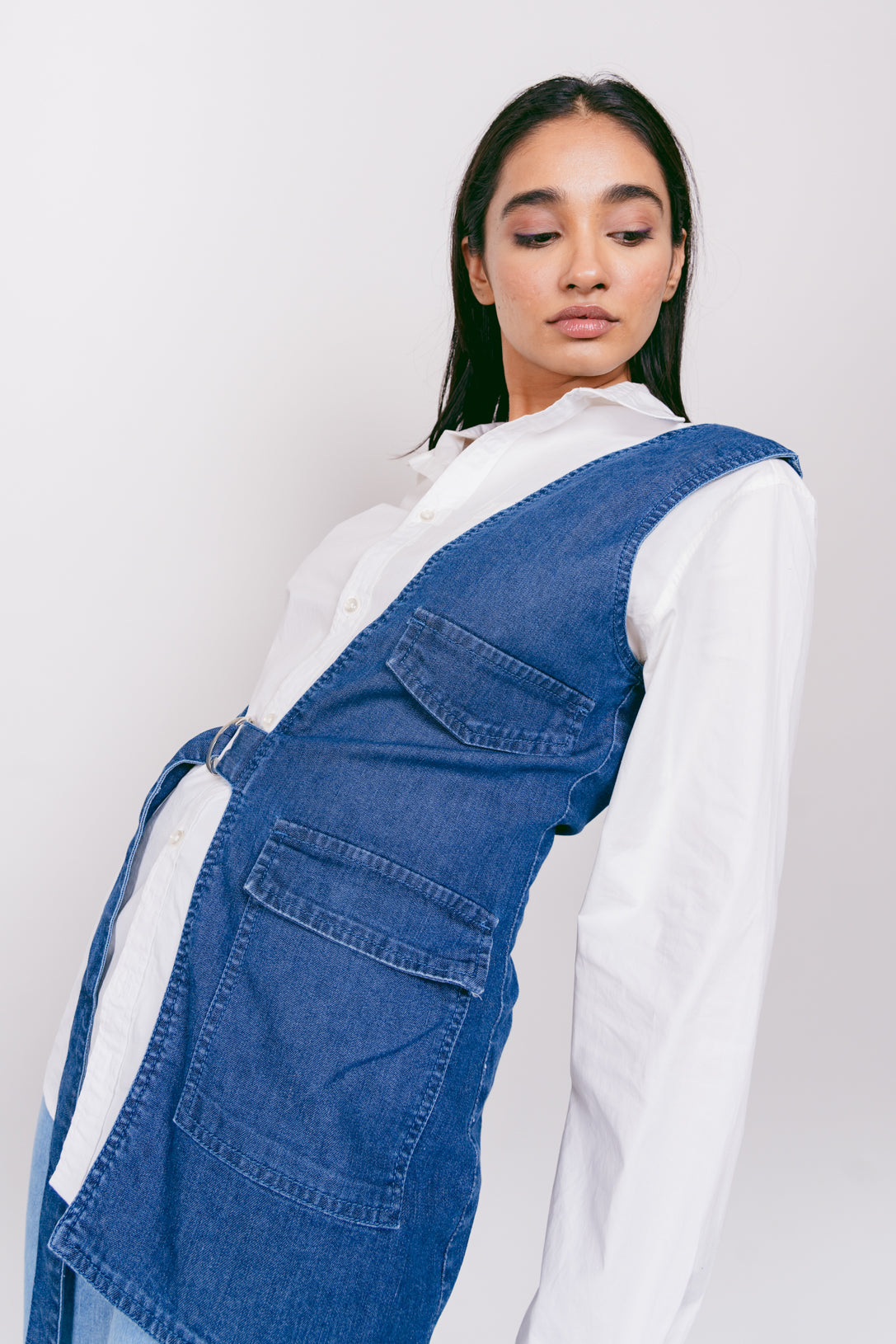 One Sided Denim Vest