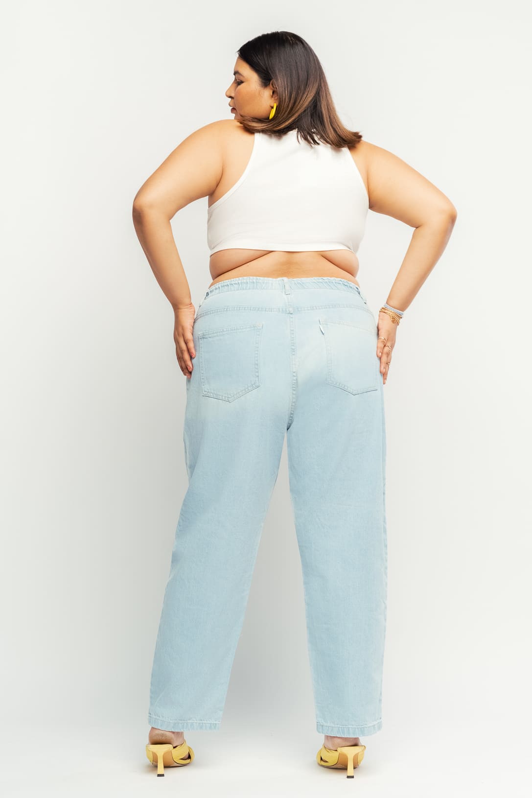 Light elasticated mom jeans