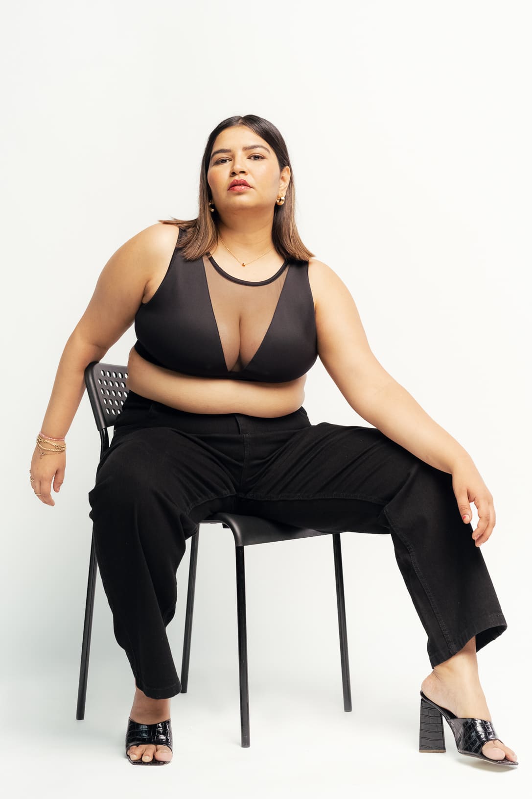 Curve Black Elasticated Waistband Mom Jeans