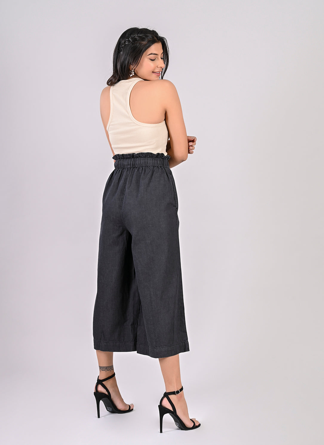 GREY PAPERBAG CULOTTES