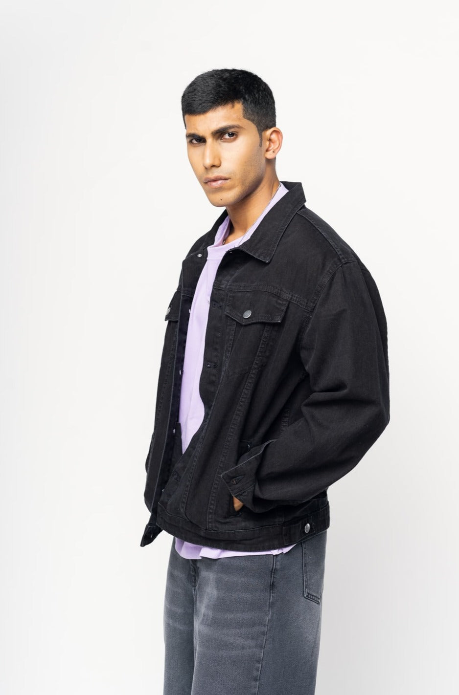 Black Men's Trucker Jacket