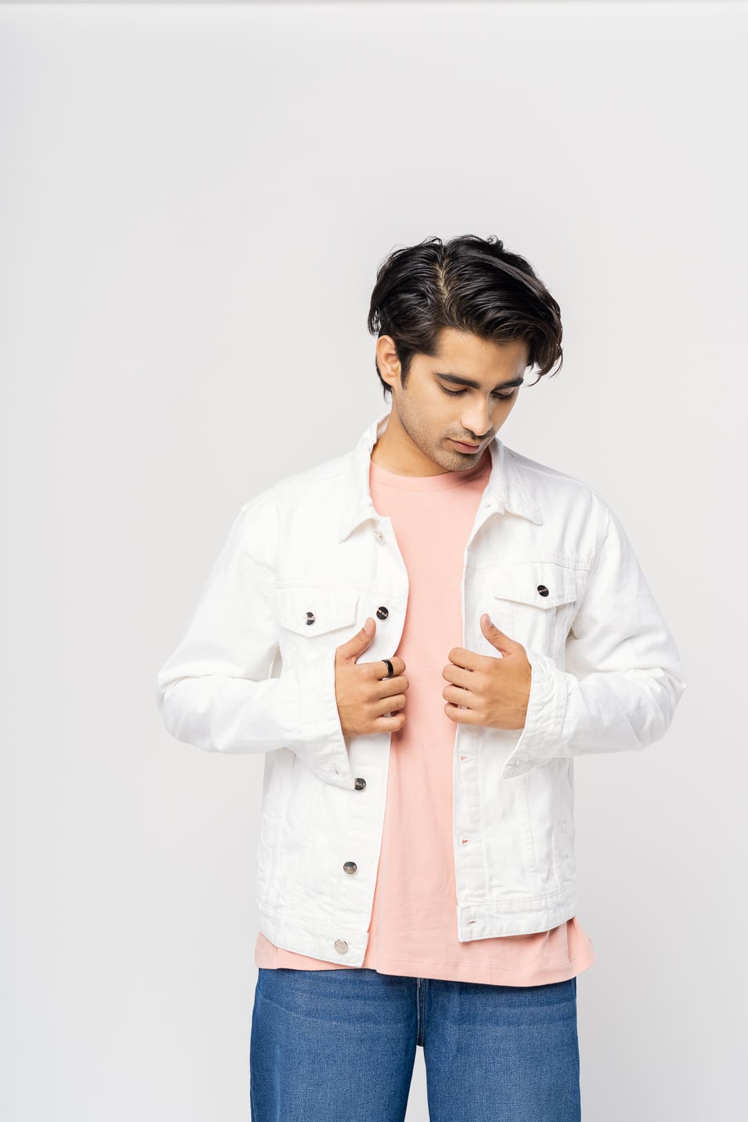DENIM WHITE MEN'S JACKET