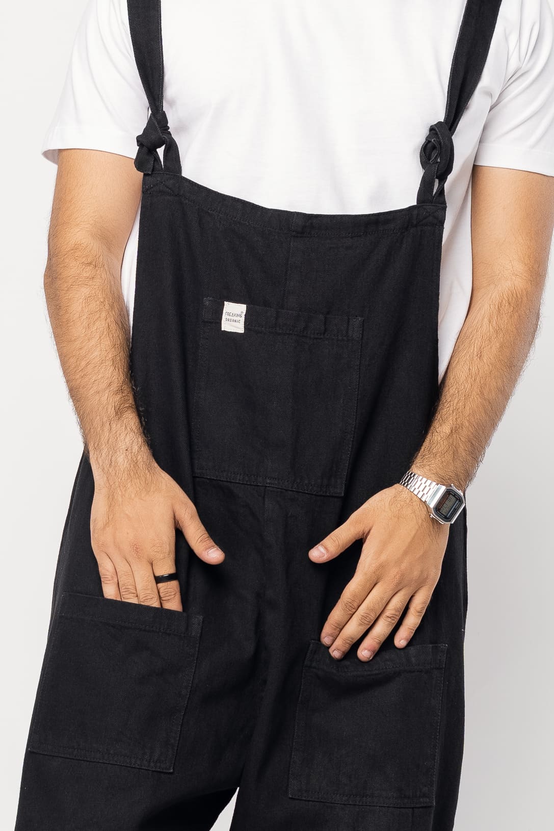 Men's Black Denim Dungaree