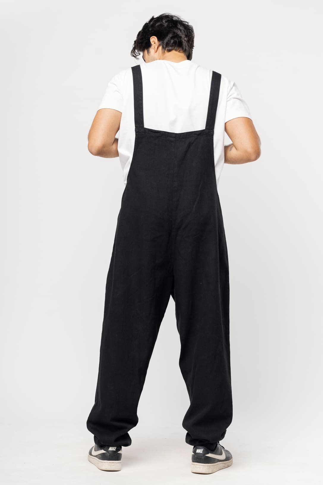 Men's Black Denim Dungaree