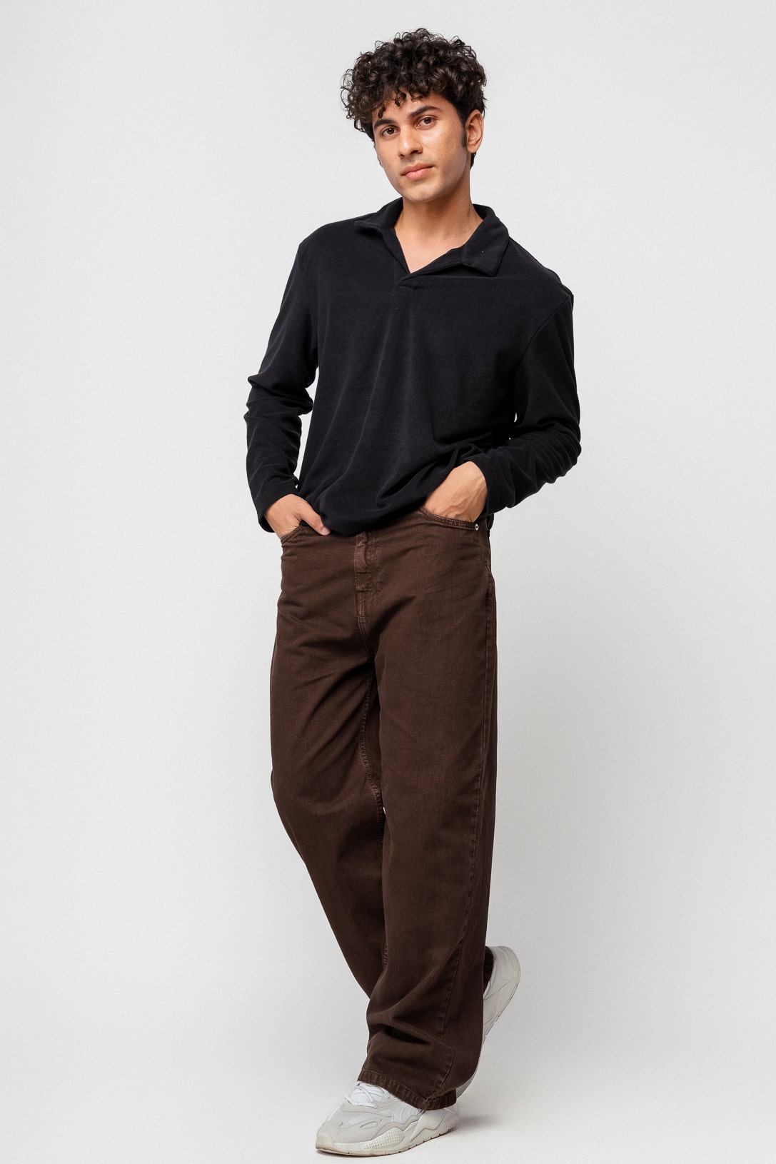 Dark Brown Men's Straight Jeans