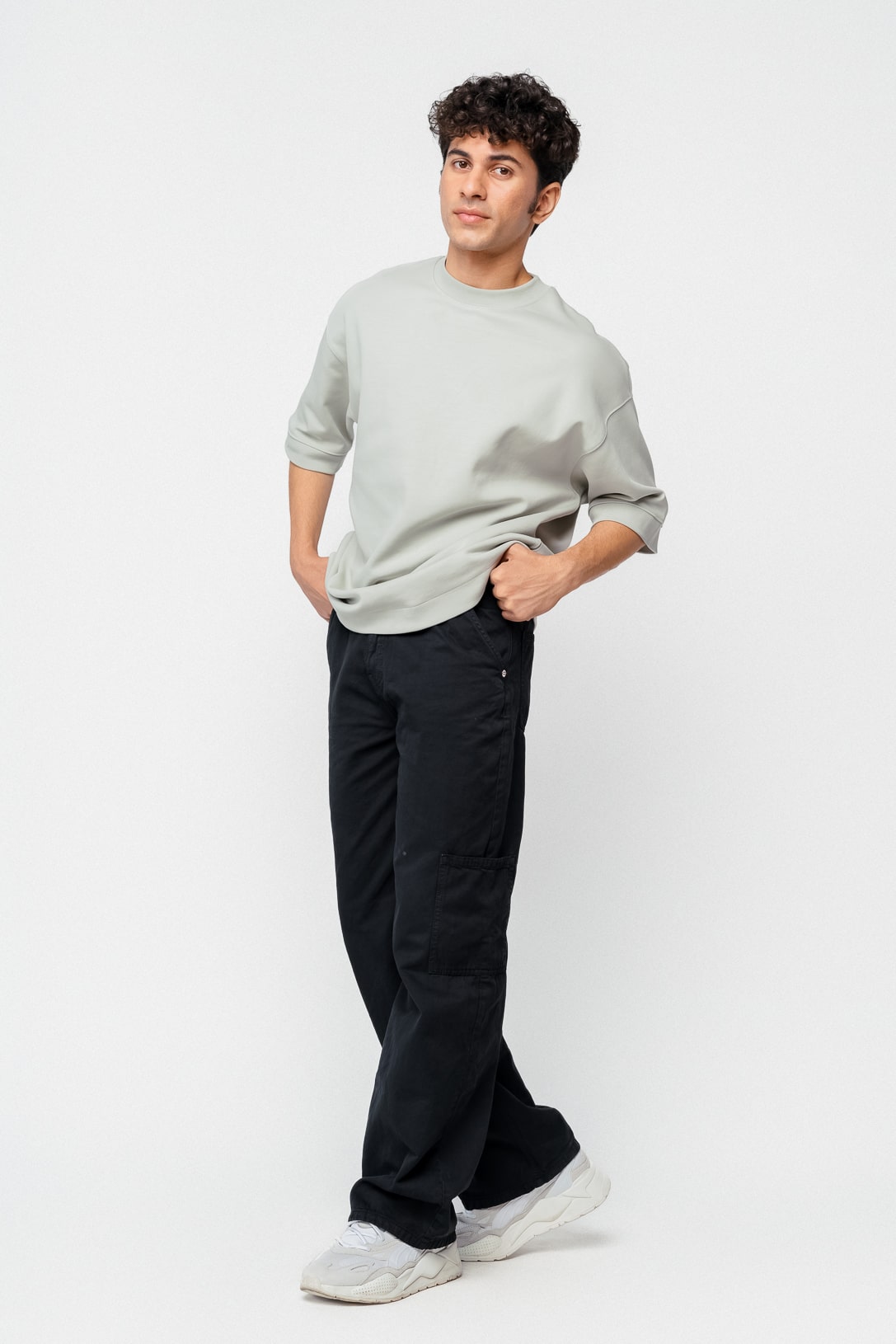 Slate Men's Straight Cargo Jeans