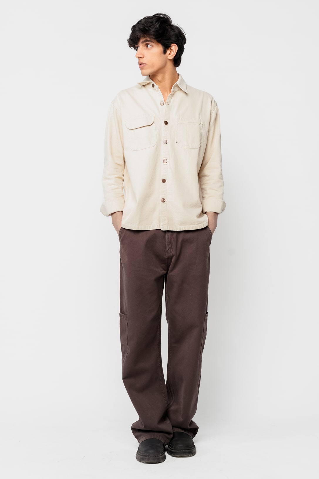 Mocha Brown Men's Straight Cargo Jeans