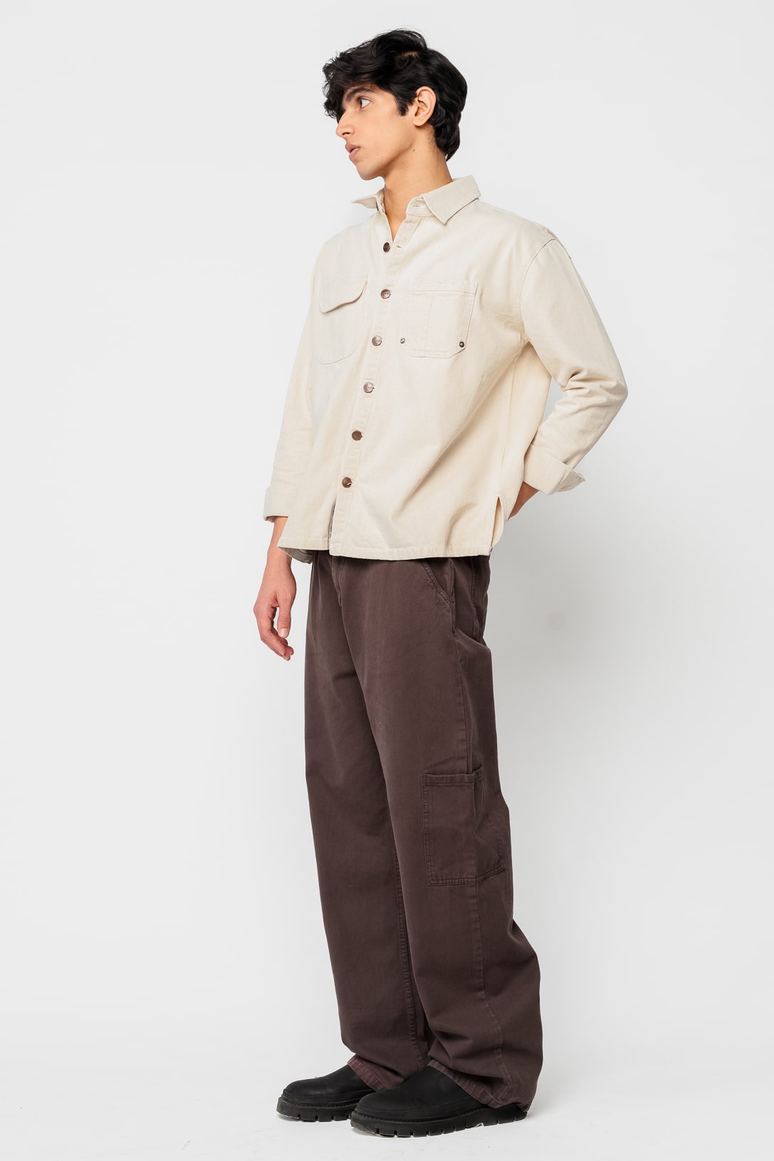 Mocha Brown Men's Straight Cargo Jeans