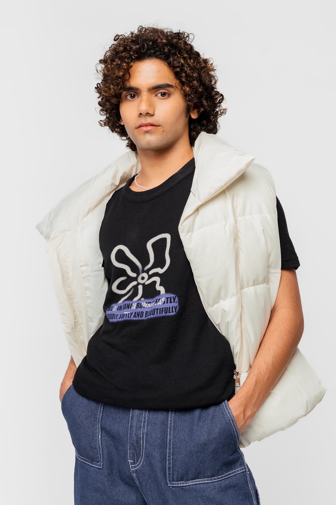 WHITE men's PUFFER JACKET