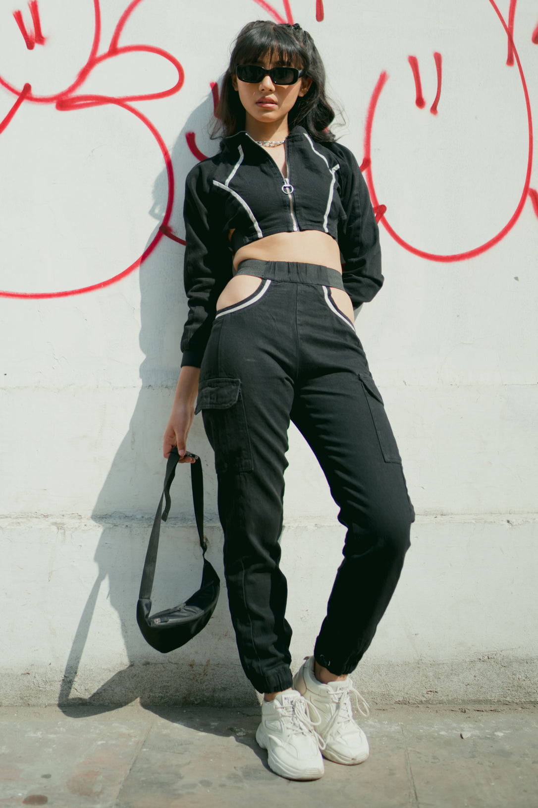 Black Cargo Utility Joggers