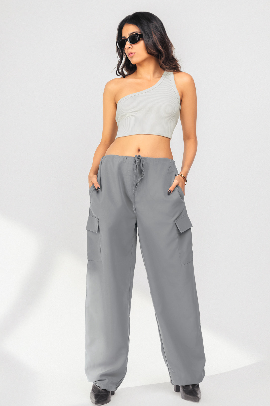 GREY PARACHUTE PANTS
