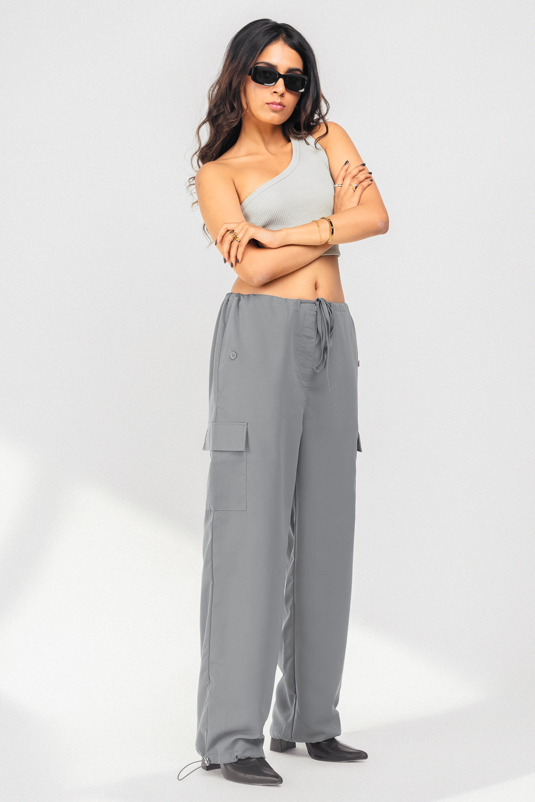 GREY PARACHUTE PANTS