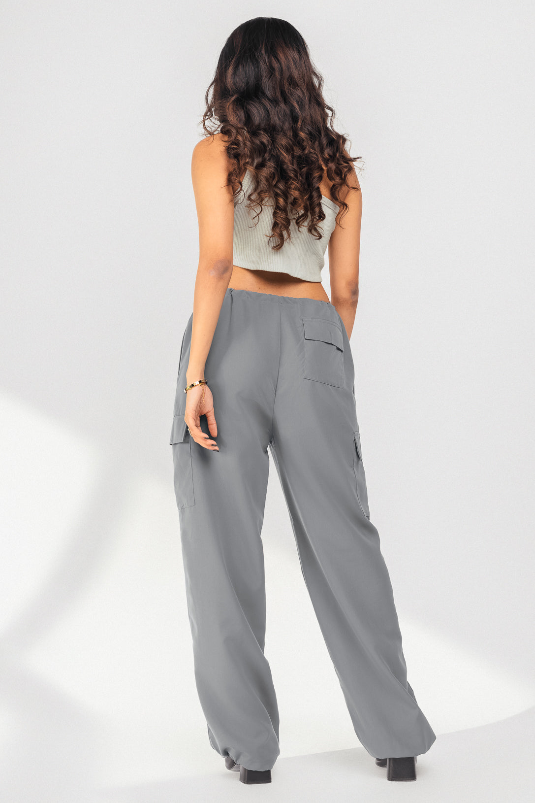 GREY PARACHUTE PANTS