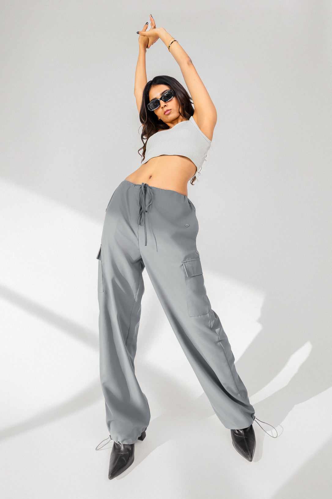GREY PARACHUTE PANTS