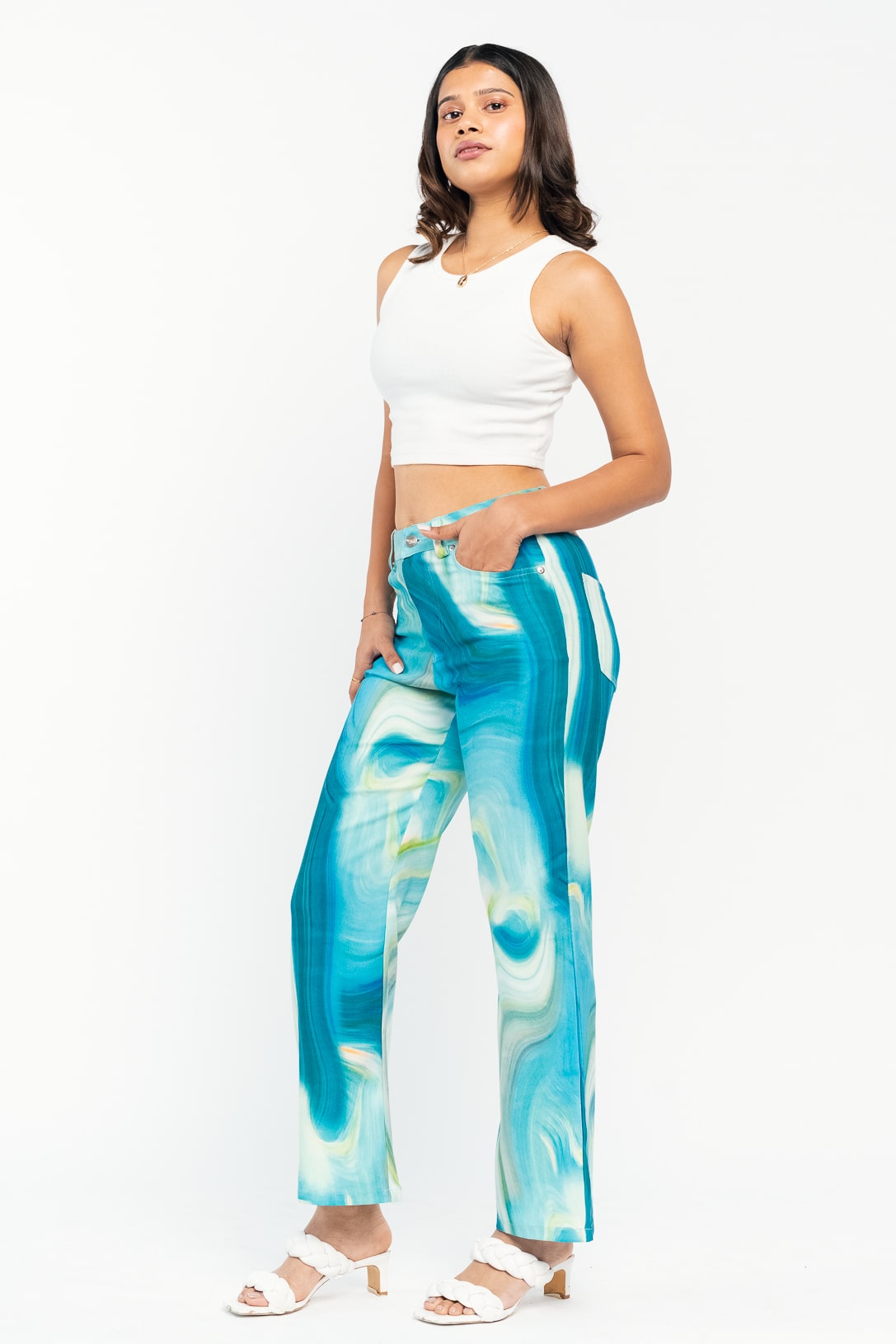 GALAXY BLUE BOOTCUT PANTS