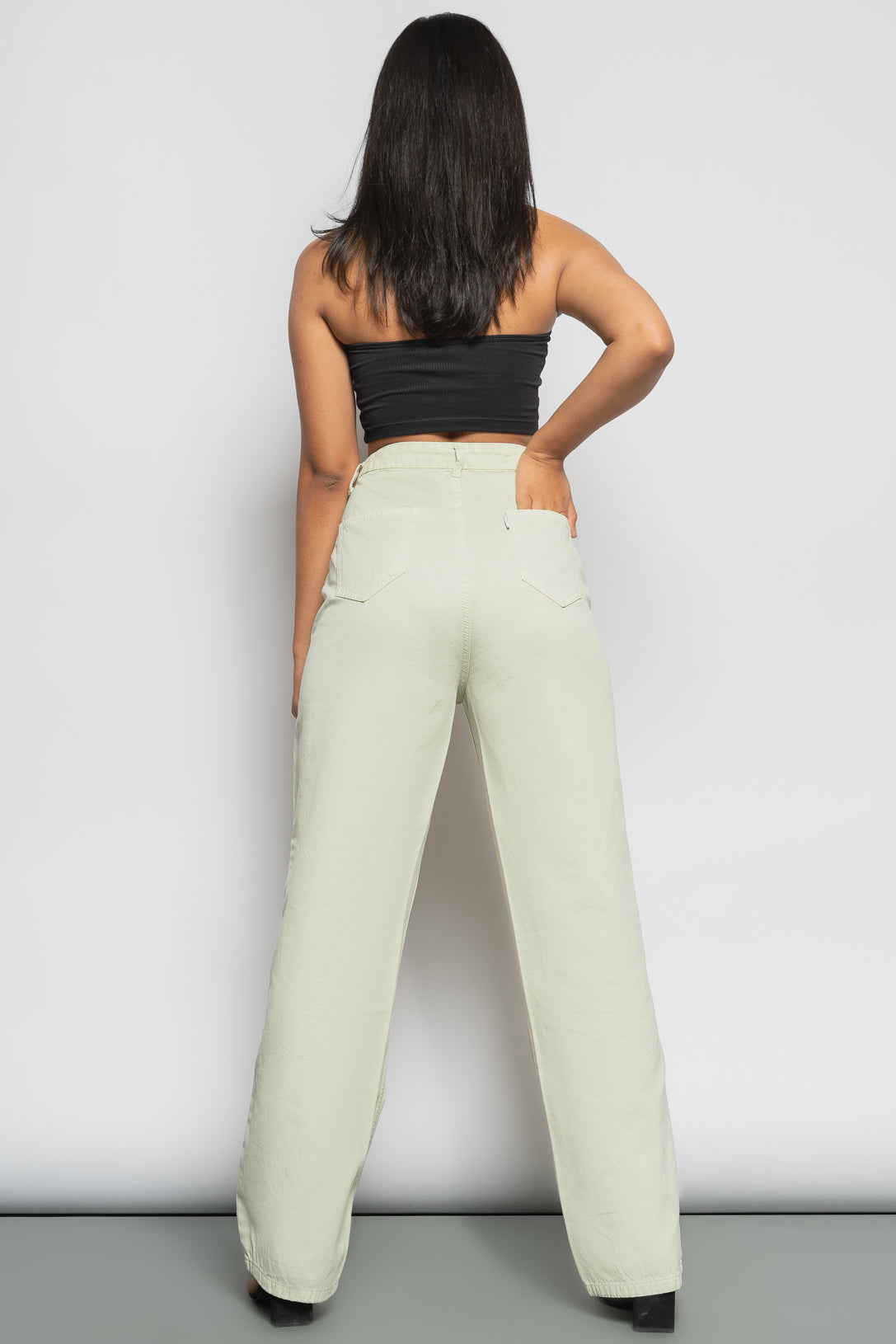 TEA GREEN BOYFRIEND JEANS