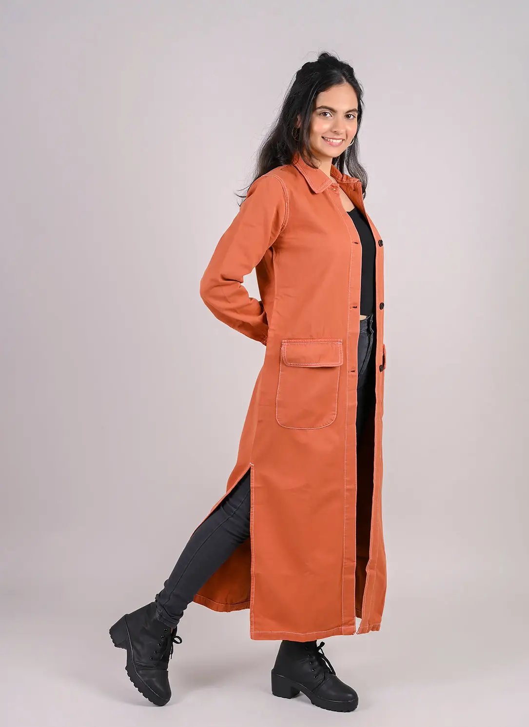 RUST DENIM OVER COAT