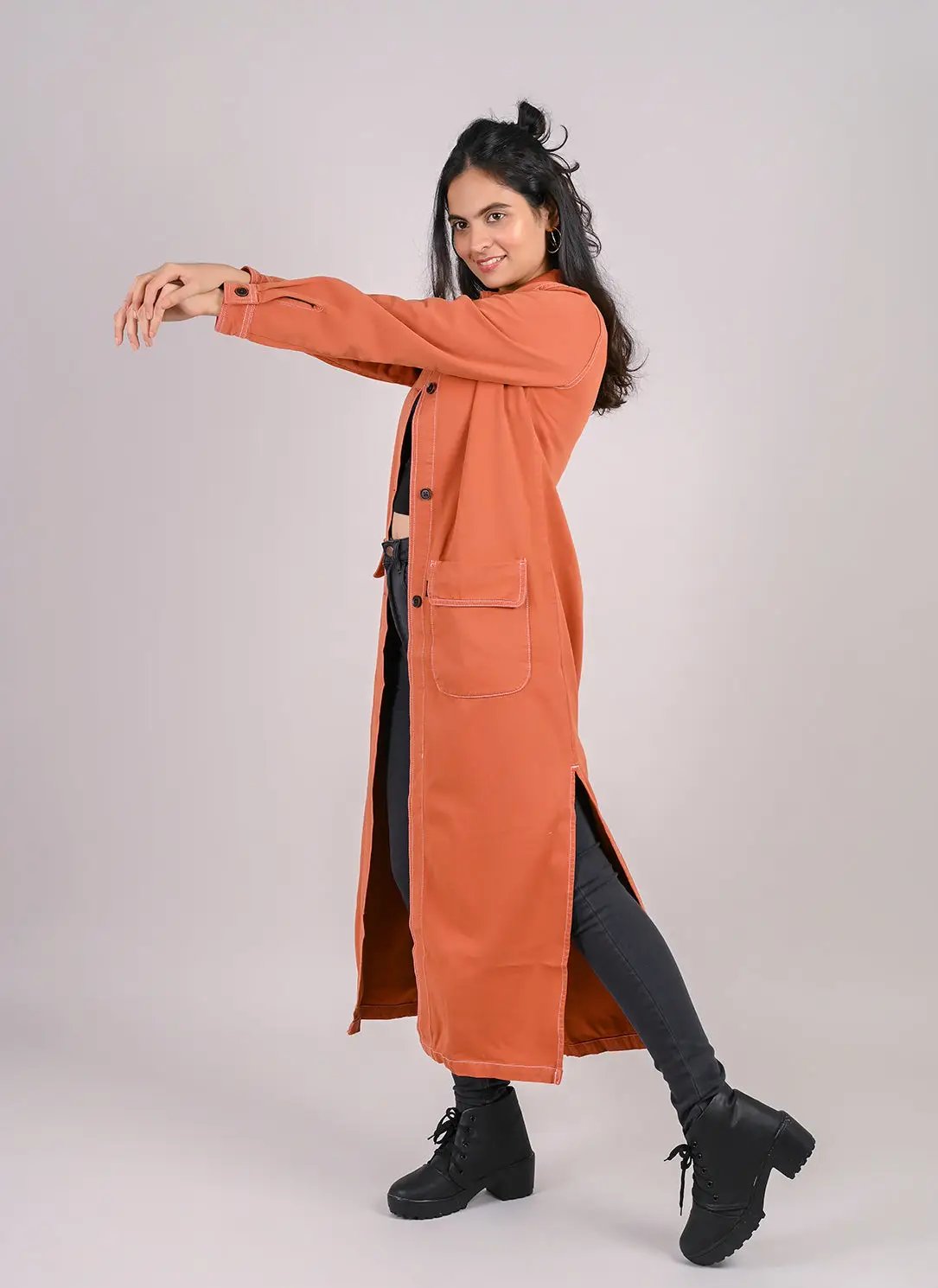 RUST DENIM OVER COAT