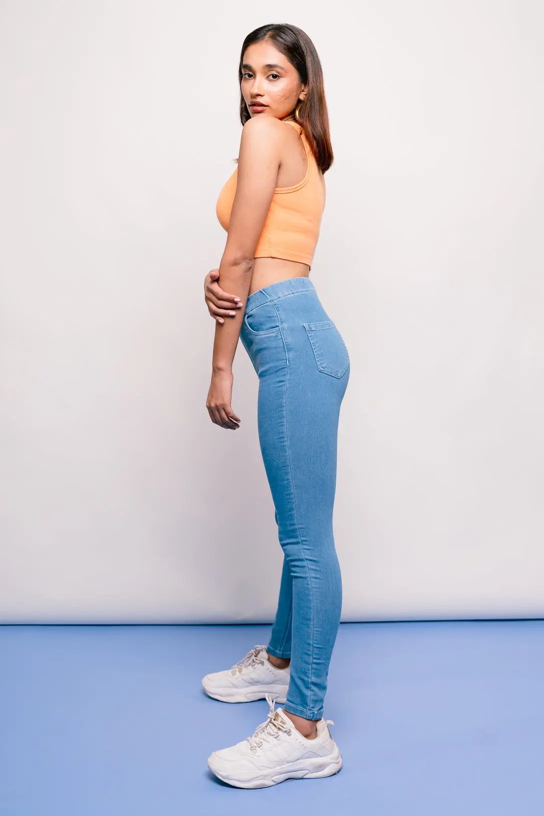 MID BLUE SKINNY JEGGINGS