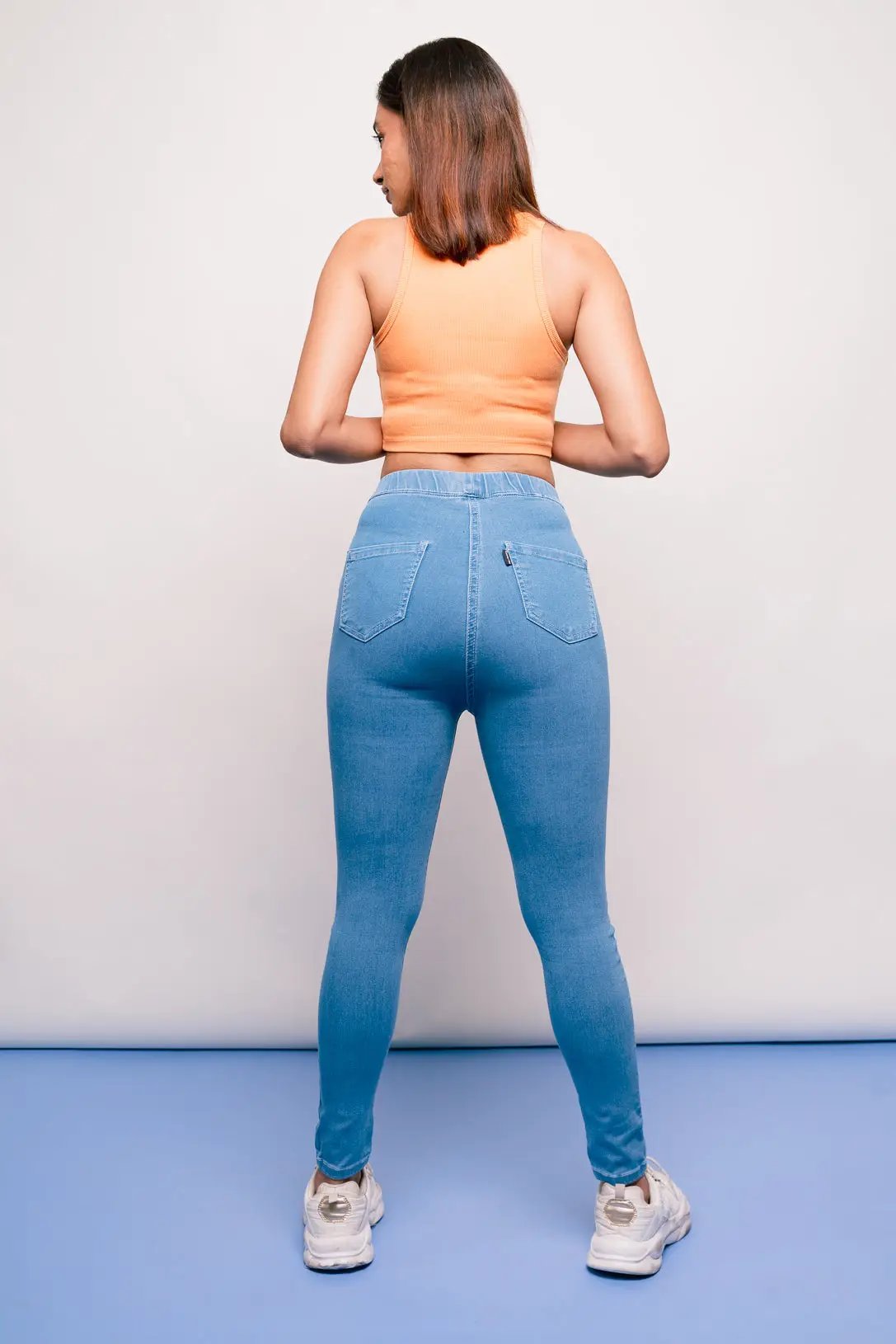 MID BLUE SKINNY JEGGINGS