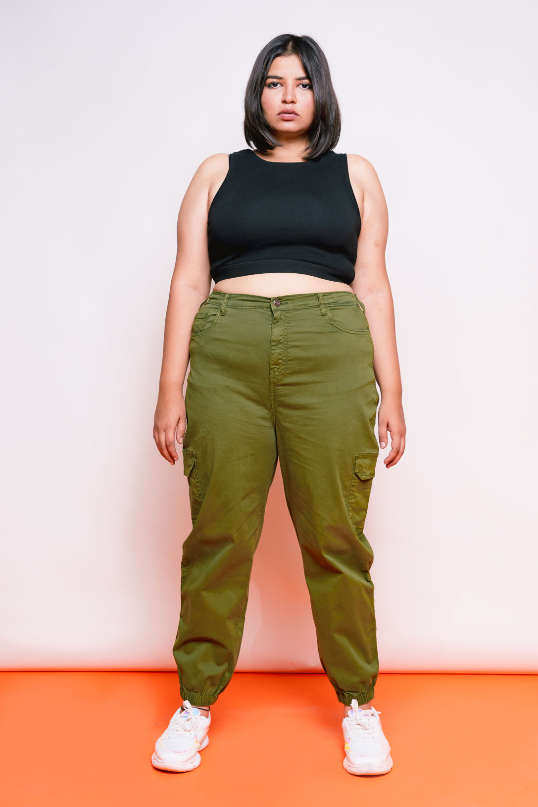 OLIVE CARGO UTILITY JOGGERS