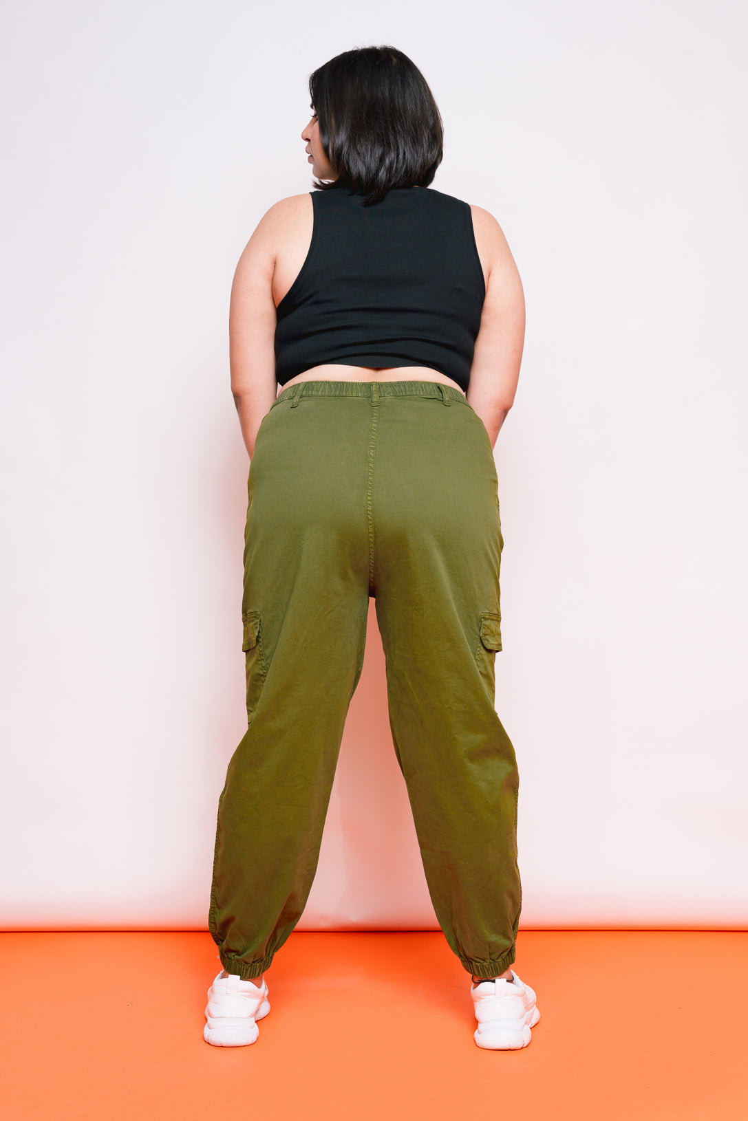 OLIVE CARGO UTILITY JOGGERS