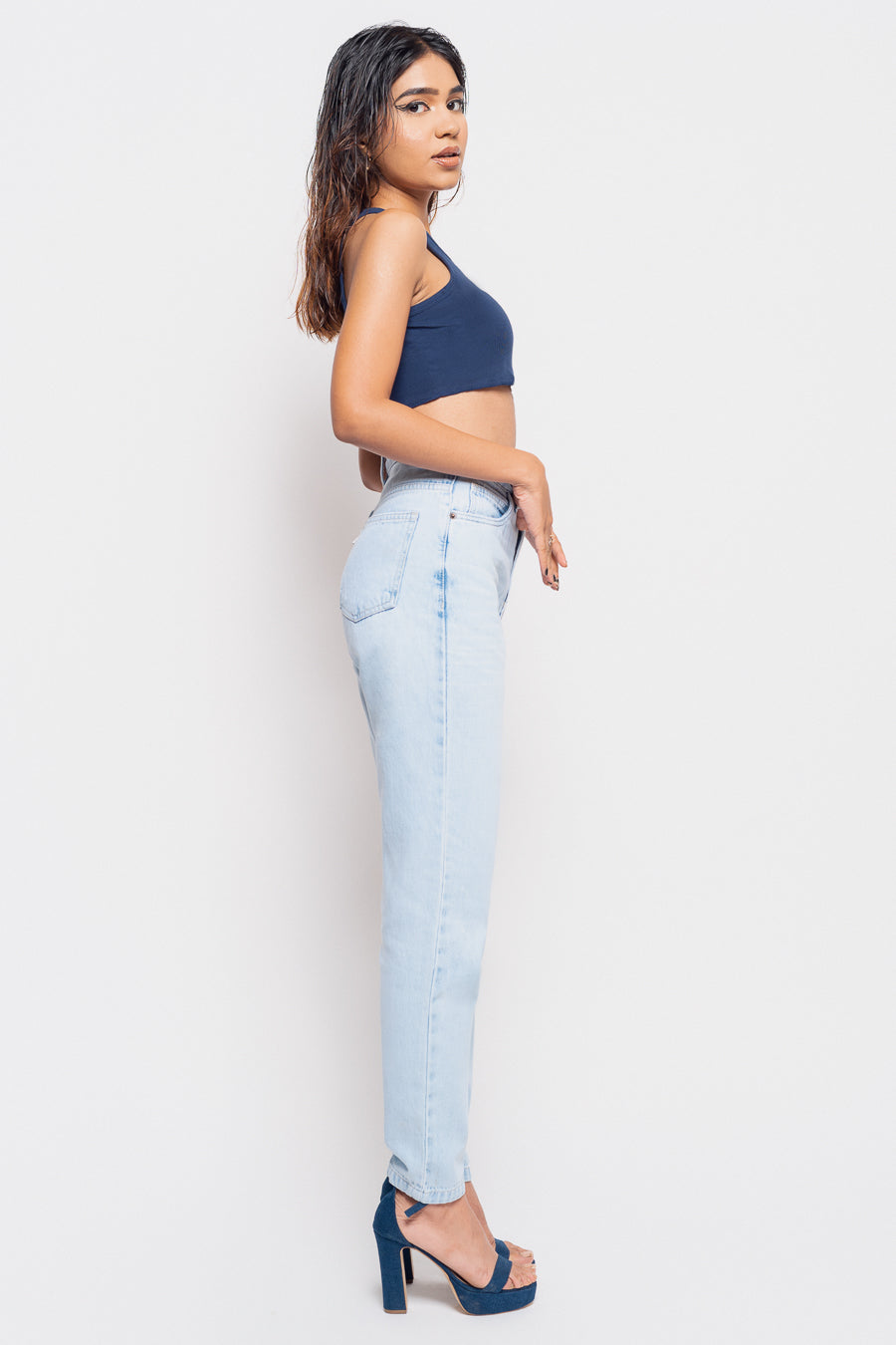 GLEAMY MOM JEANS