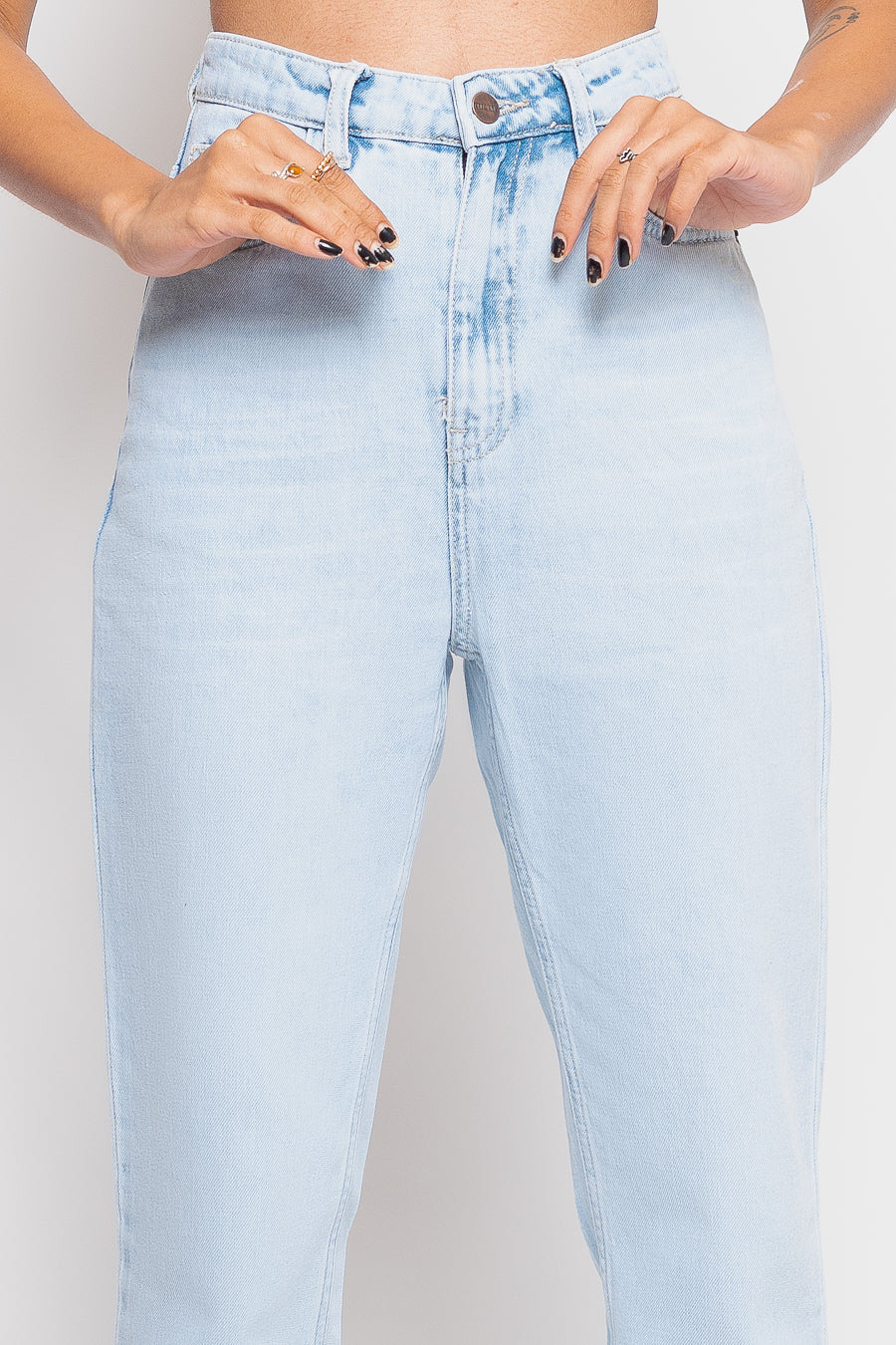 GLEAMY MOM JEANS