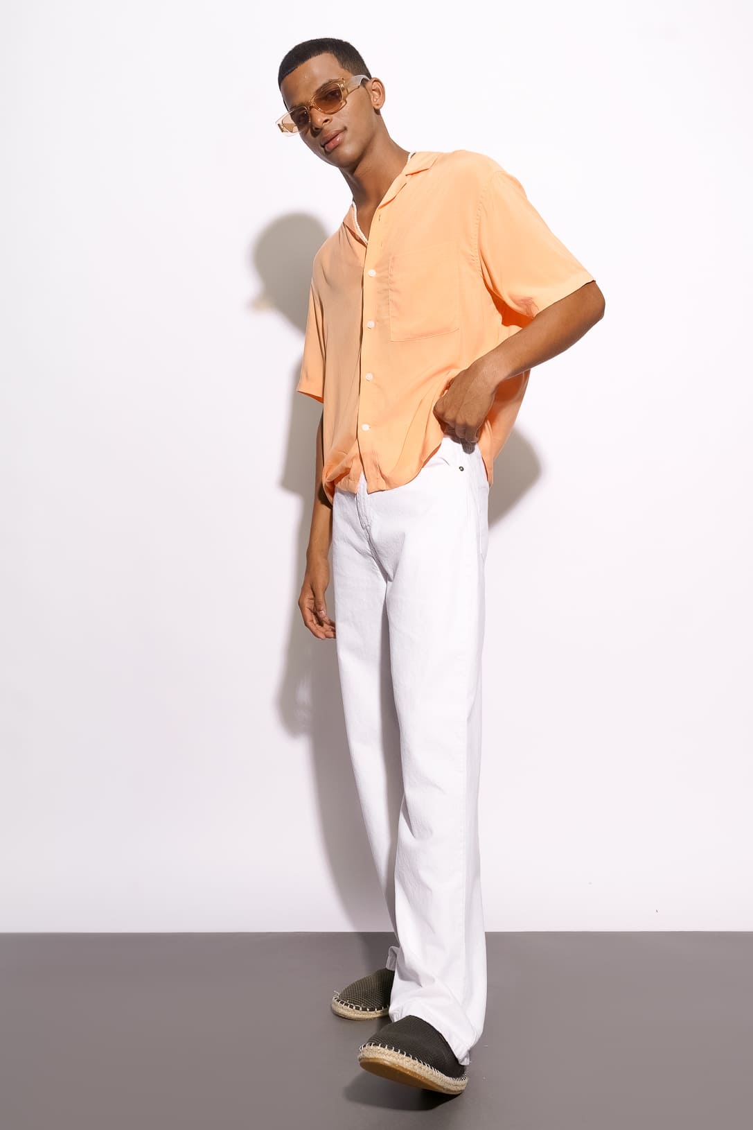 Clear White Men's Wide Jeans