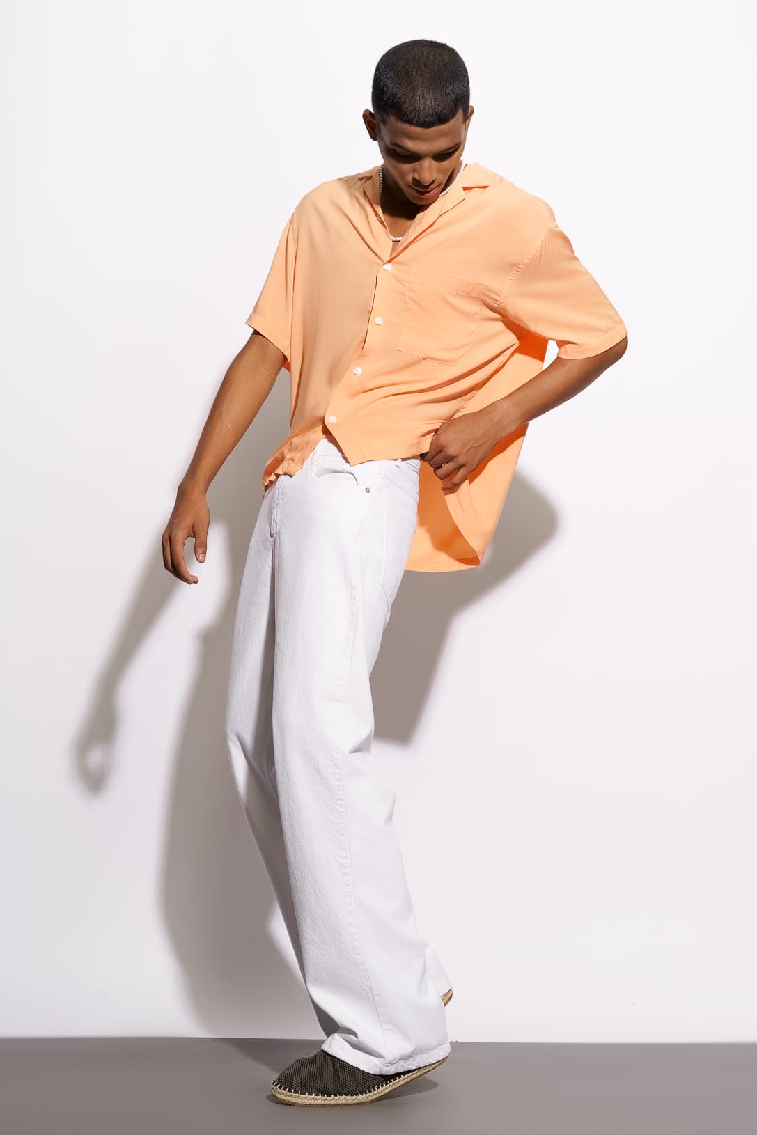 Clear White Men's Wide Jeans