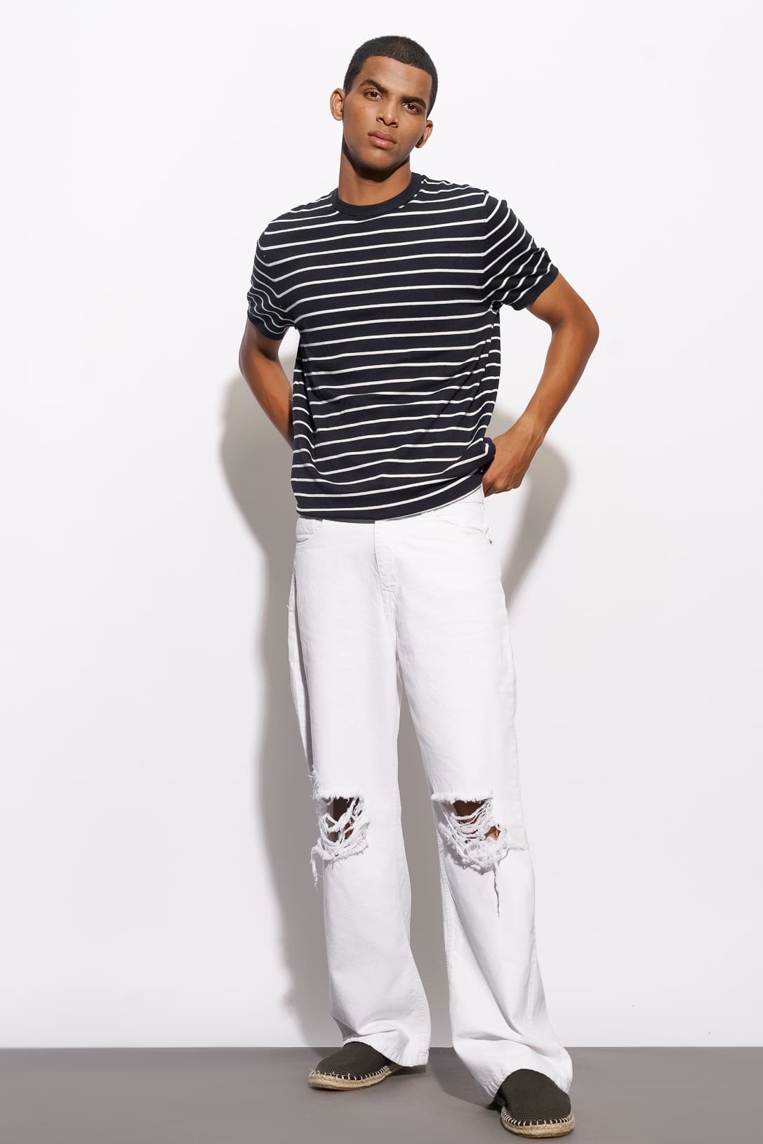 MEN'S WIDE LEG WITH DISTRESS