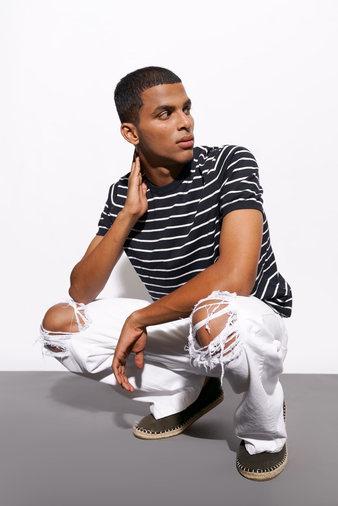 MEN'S WIDE LEG WITH DISTRESS