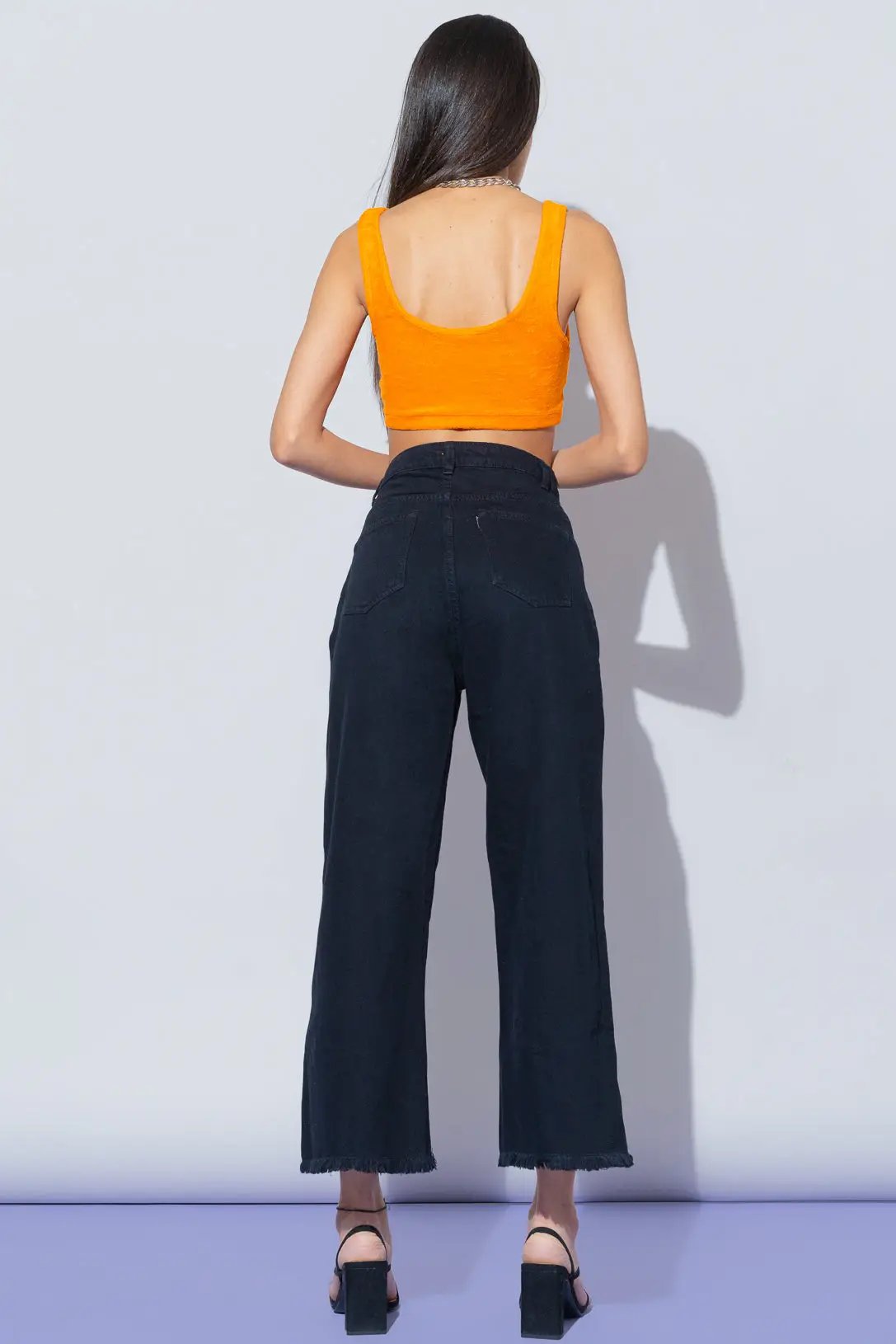 BLACK WIDE LEG JEANS