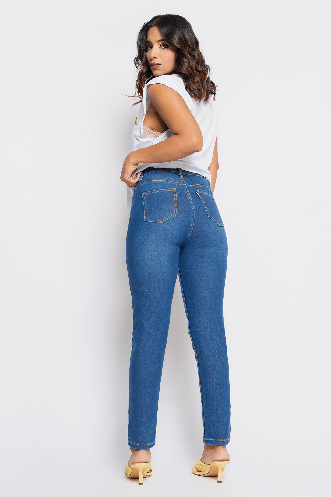 Mid blue Stone-washed Jeans