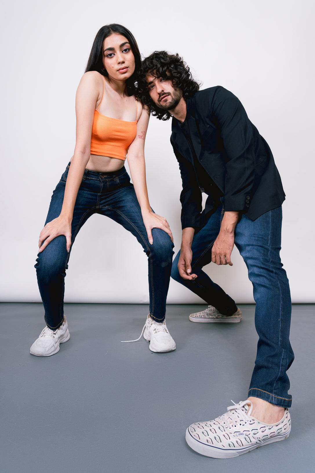 Unisex Stone washed slim Jeans