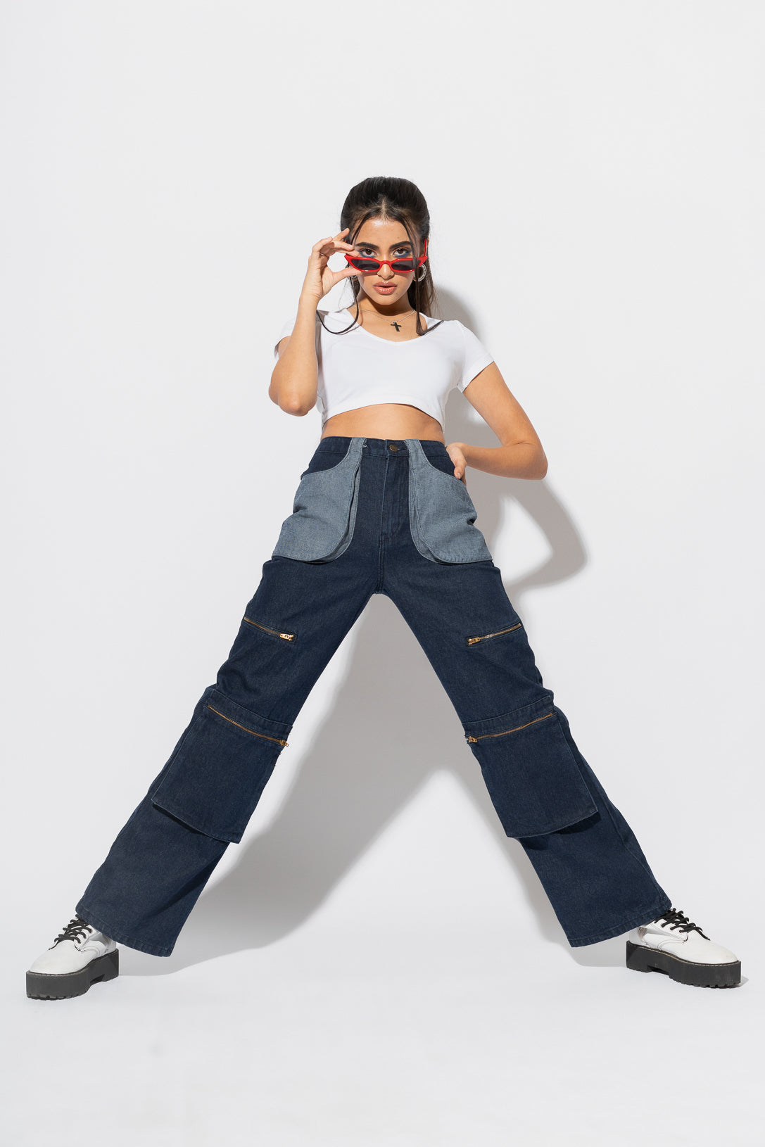 DARK BLUE UTILITY JEANS