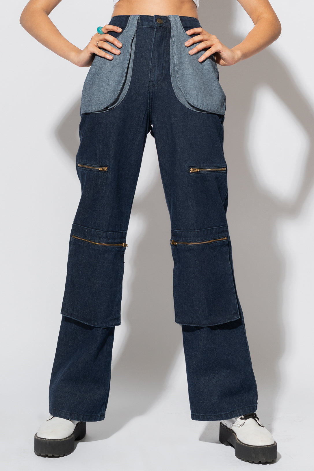 DARK BLUE UTILITY JEANS