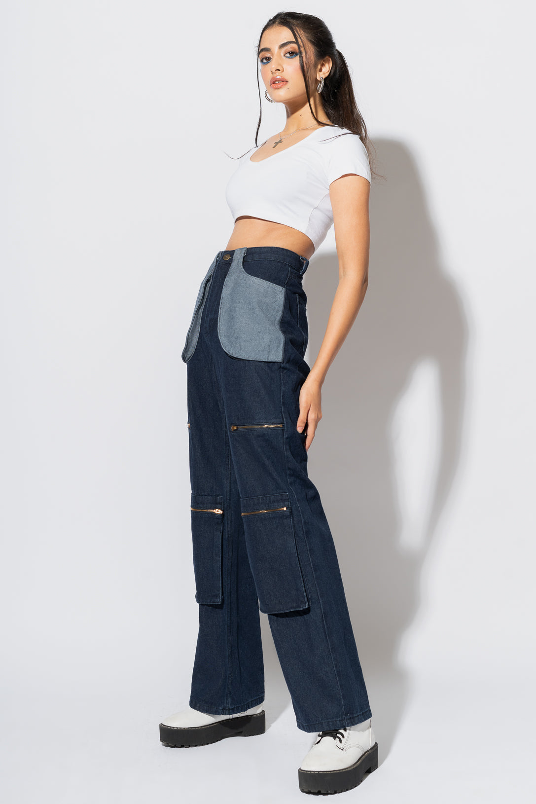 DARK BLUE UTILITY JEANS