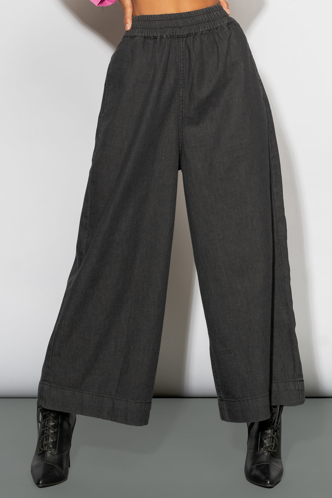 ELASTICATED GREY CULOTTES