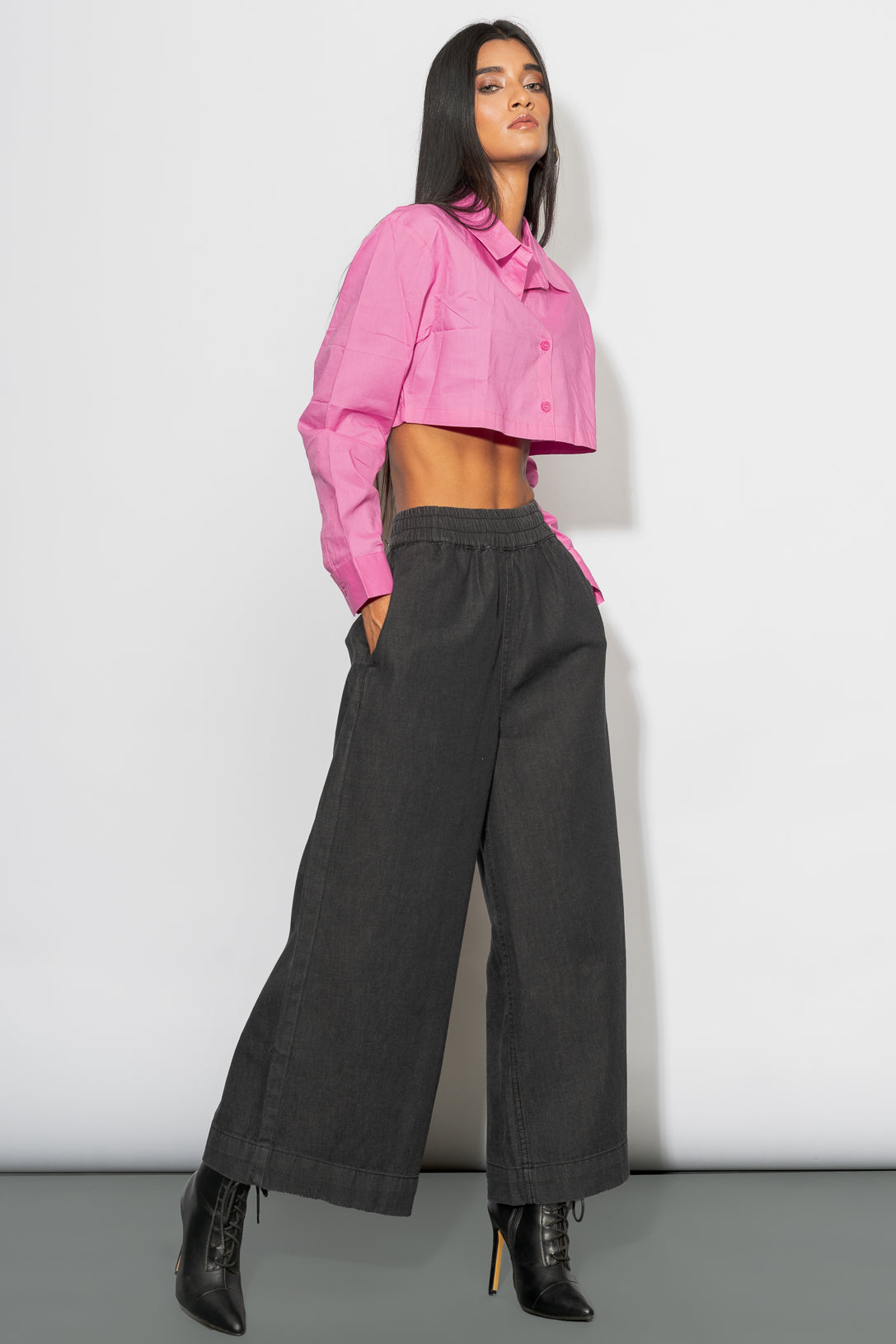 ELASTICATED GREY CULOTTES