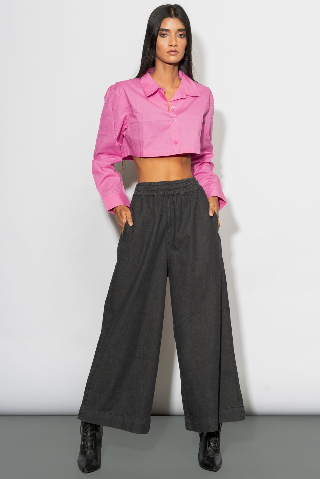 ELASTICATED GREY CULOTTES