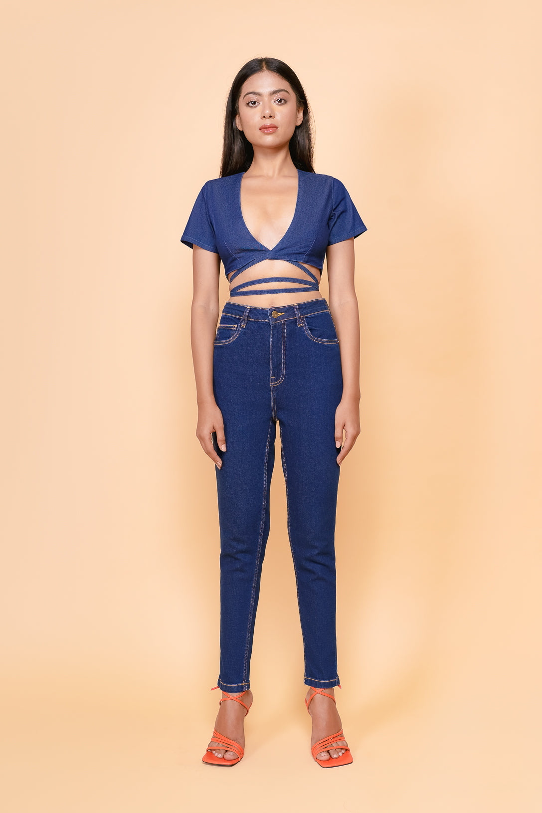 Contrast blue Slim-fit Jeans