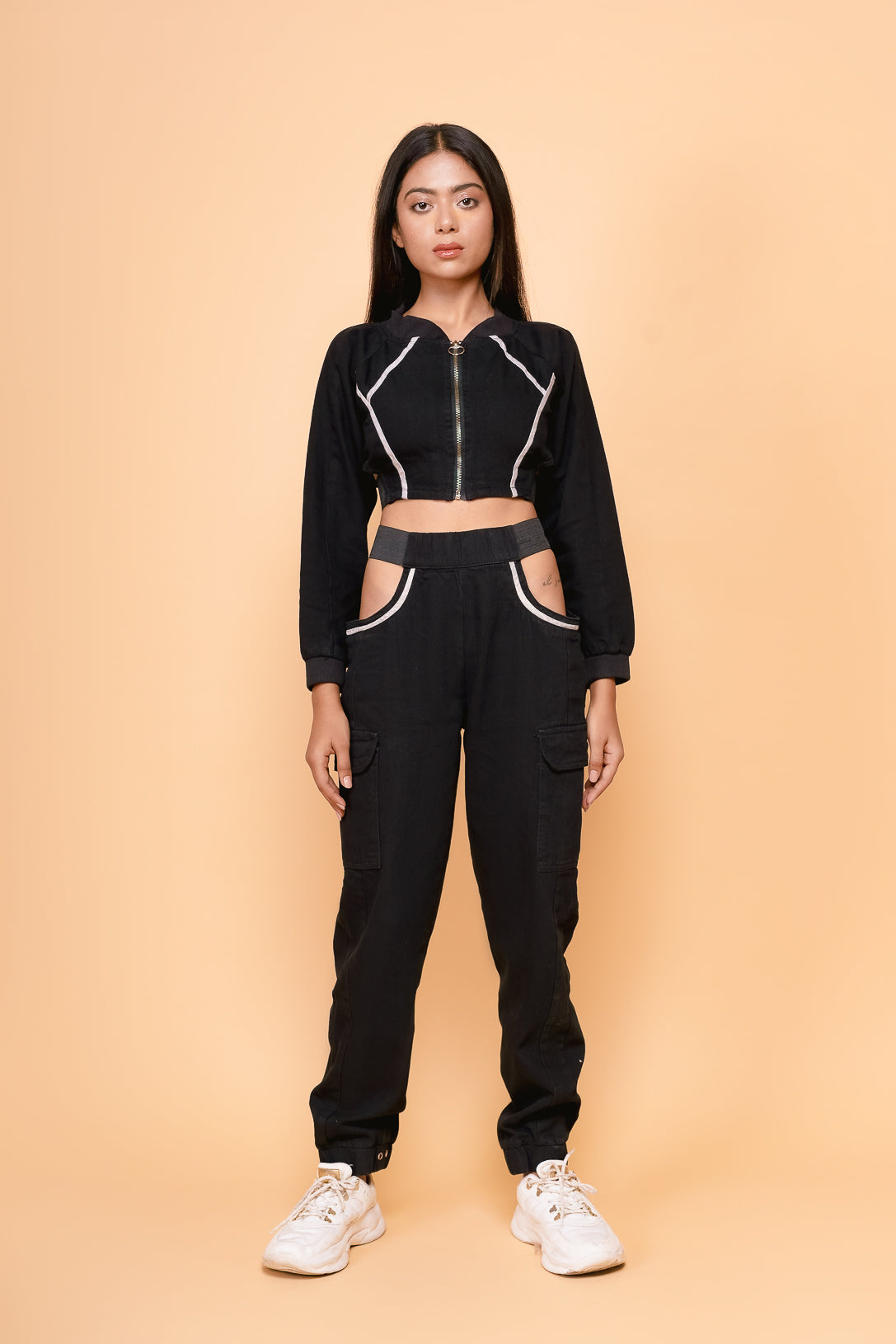 Black Cargo Utility Joggers