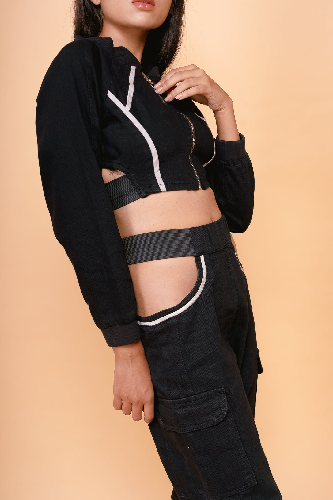 Black Cargo Utility Joggers