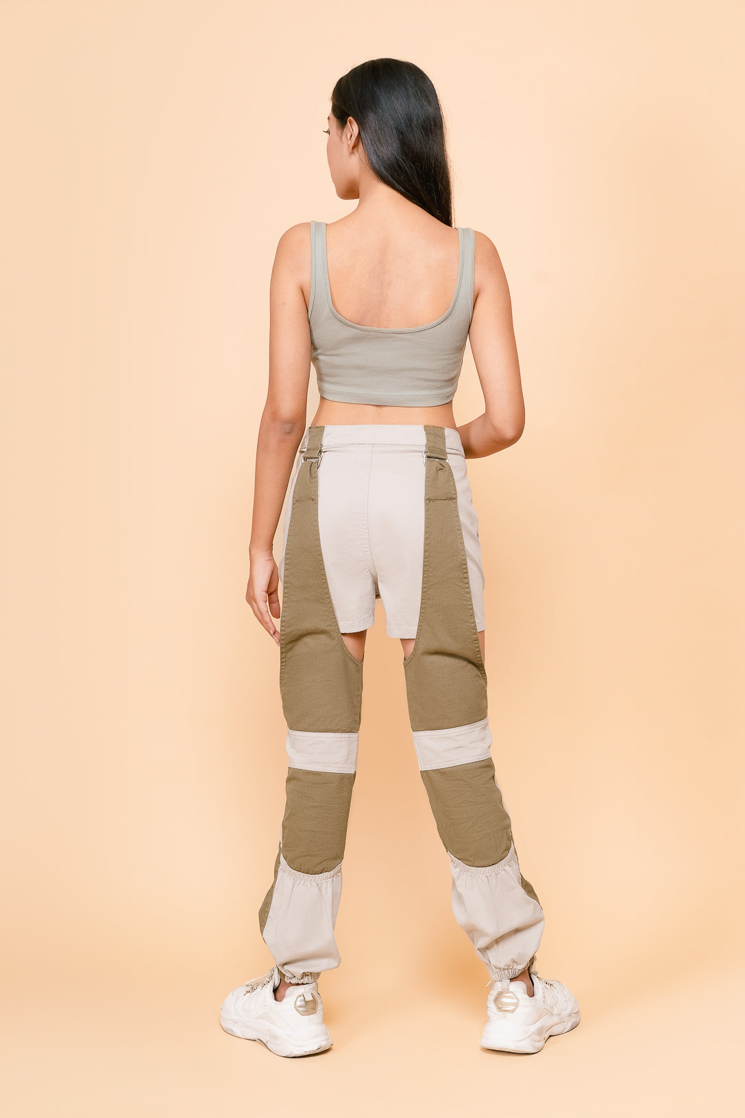 Olive & Beige Patch Joggers