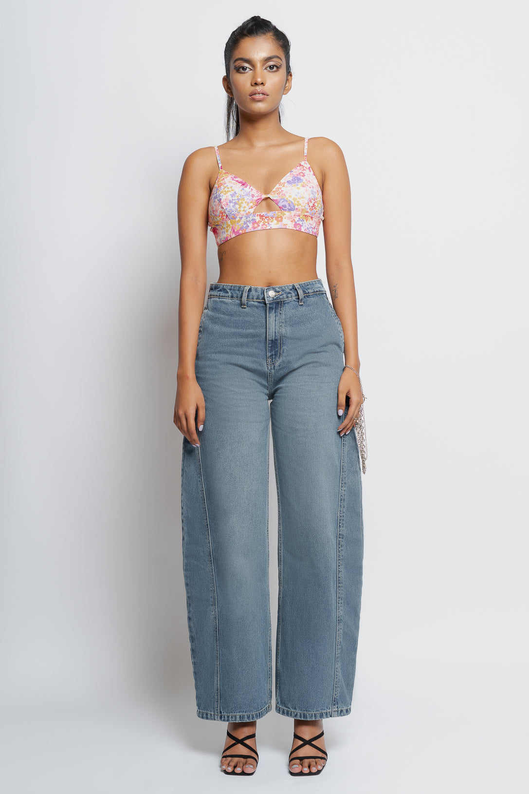 MID BLUE BAGGY BALLOON PANTS