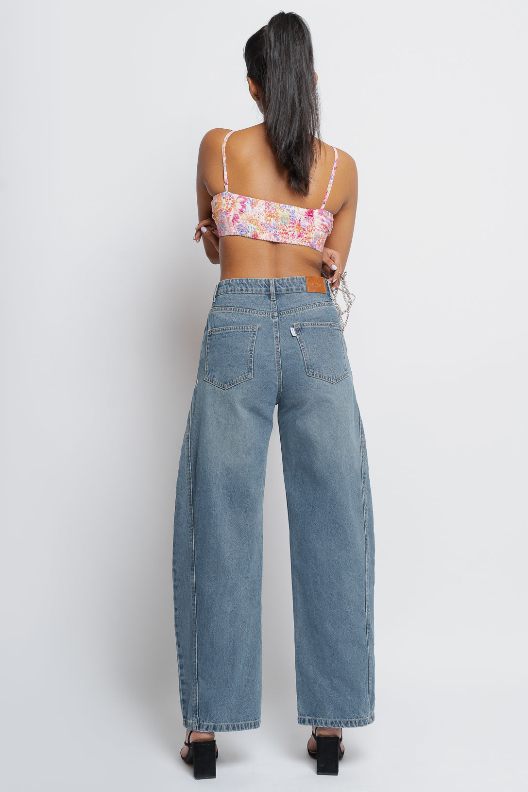 MID BLUE BAGGY BALLOON PANTS
