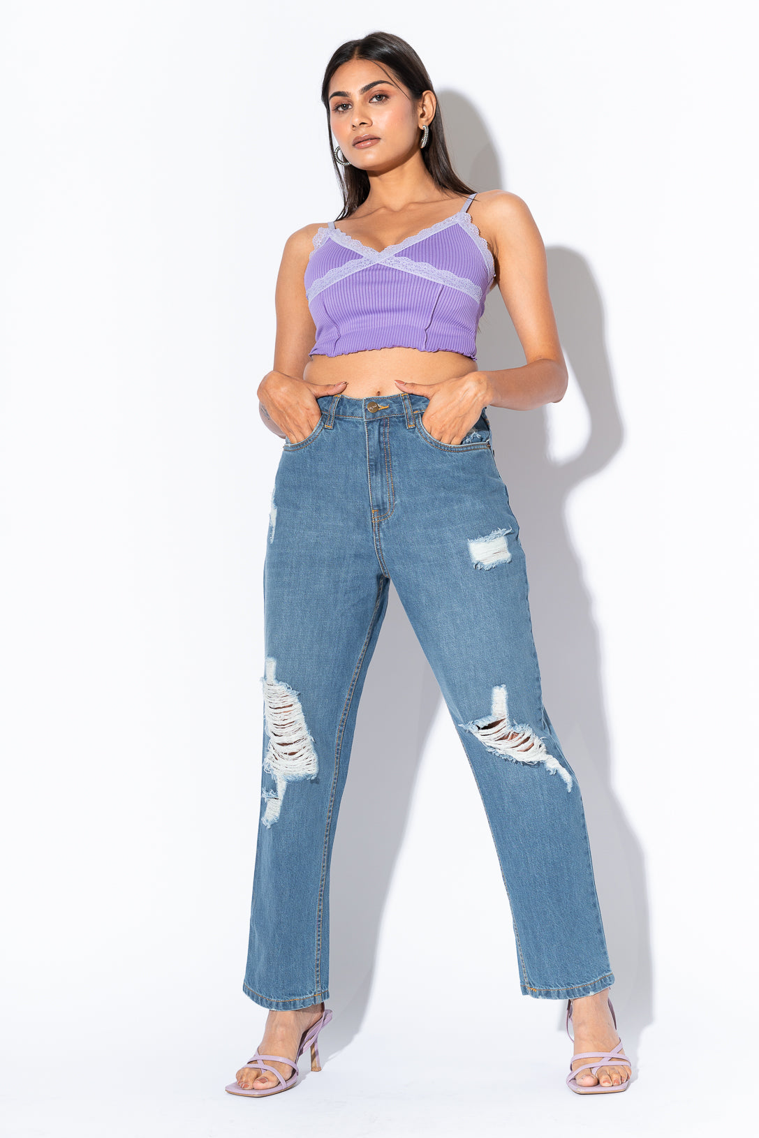 Vintage distressed mom jeans